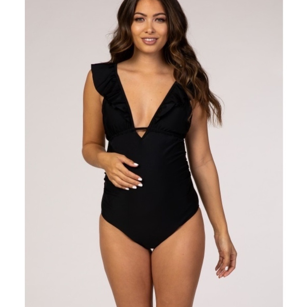 PinkBlush one piece swimsuit ruffle sleeve nwot